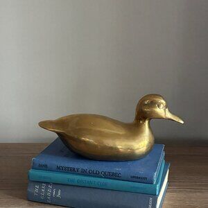 Vintage Mid Century Large Brass Duck Figure